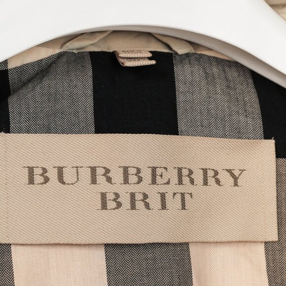 Burberry Brit Beige Belted Double-Breasted Trench Coat - Picture 12 of 15